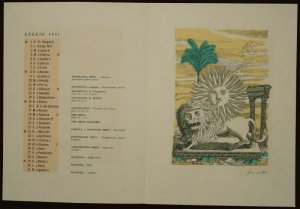 画像1: Piero Fornasetti／ピエロ・フォルナセッティ【LUNARIO DEL SOLE PER L'ANNO 1951】LUGLIO