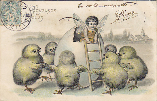 Antique Postcard／アンティーク・ポストカード【Joyeuses Paques】