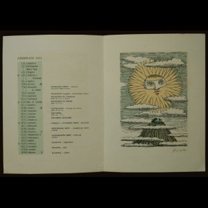 画像: Piero Fornasetti／ピエロ・フォルナセッティ【LUNARIO DEL SOLE PER L'ANNO 1951】FEBBRAIO