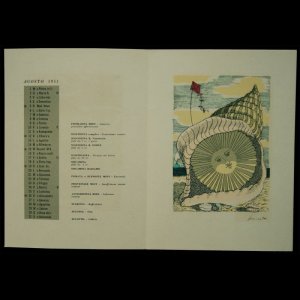 画像: Piero Fornasetti／ピエロ・フォルナセッティ【LUNARIO DEL SOLE PER L'ANNO 1951】AGOSTO