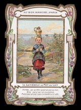 画像: Chromo card／クロモカード【Le Laitiere et Le Pot au Lait】ボン・マルシェ