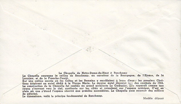 画像: Le Corbusier／ル・コルビュジエ【La Chapelle de Notre-Dame-du-Haut】FDC