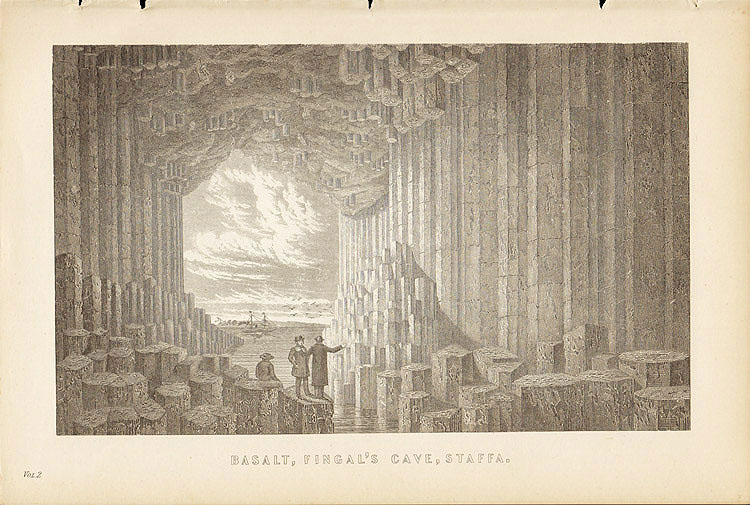 画像1: natural history illustration／博物画【BASALT, FINGAL'S CAVE, STAFFA】