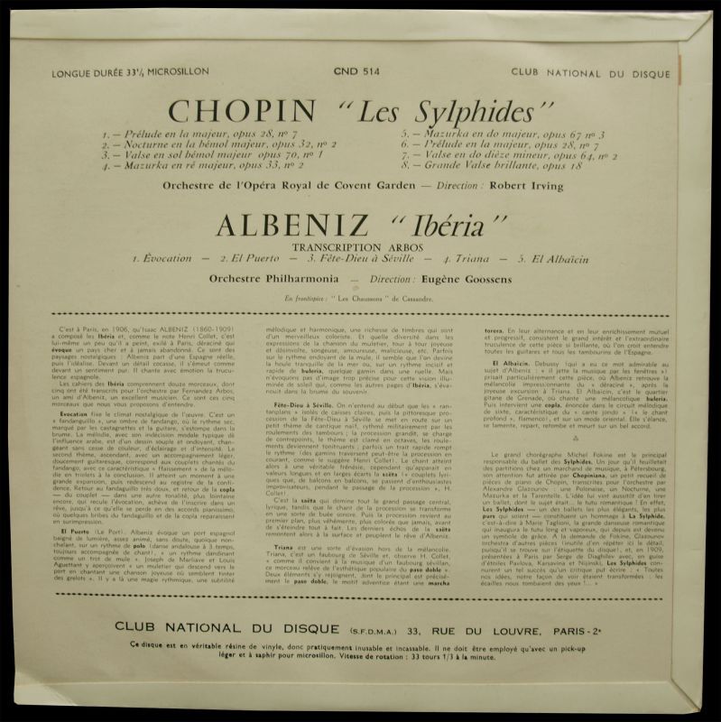 画像: A.M.Cassandre/アドルフ・ムーロン・カッサンドル【CHOPIN - Les Sylphides】【ALBENIZ - Iberia】